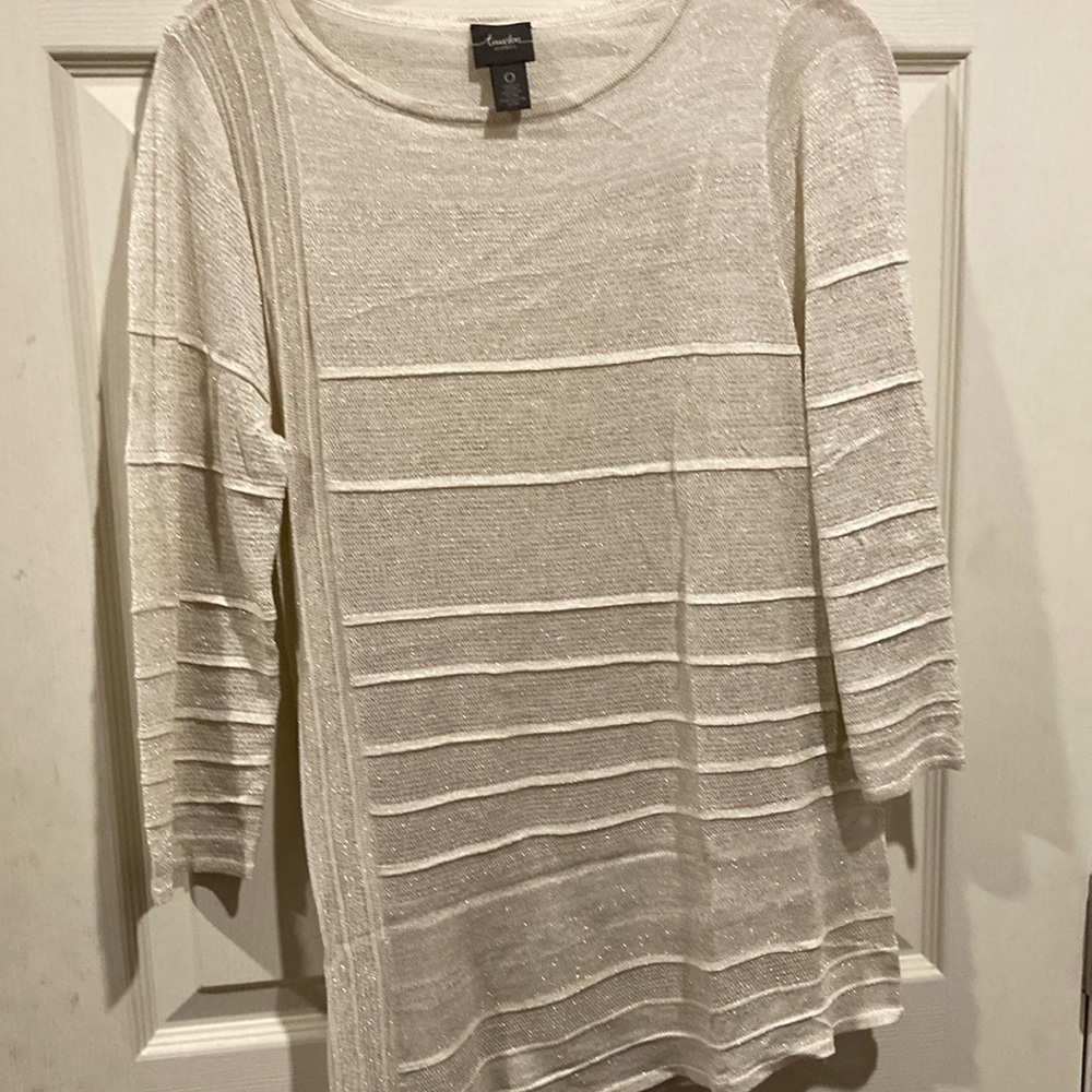 Chico’s Travelers Women's Cream Sweater Top